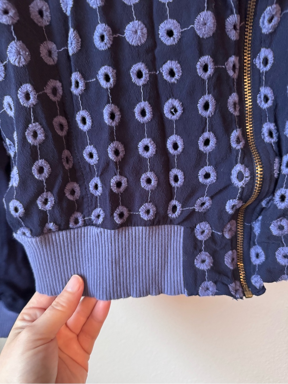 AMADI Navy and Periwinkle Bomber Jacket - Picture 4 of 9
